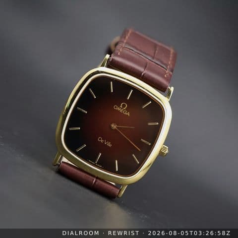 Omega De Ville | Gold Plated Cushion | Rare Burgundy Fume Dial | Quartz