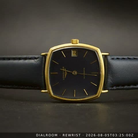 Longines Automatic | Navy Blue Dial | Gold Cushion Case | Date