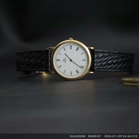 Omega De Ville Ile de France Ultra Slim | Ref 195.0075 | 1990 | Caliber 1378 | Gold Plated | White Roman Dial | 32.5mm