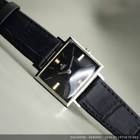 Ebel Square - Black Dial, Architectural Case